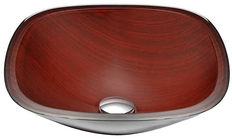 Anzzi Cansa Series Deco-Glass Vessel Sink in Rich Timber with Harmony Faucet in Brushed Nickel 2