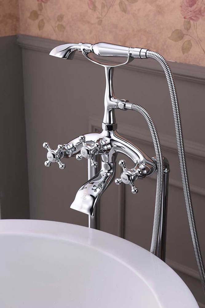 Anzzi Tugela 3-Handle Claw Foot Tub Faucet with Hand Shower in Polished Chrome FS-AZ0052CH 4
