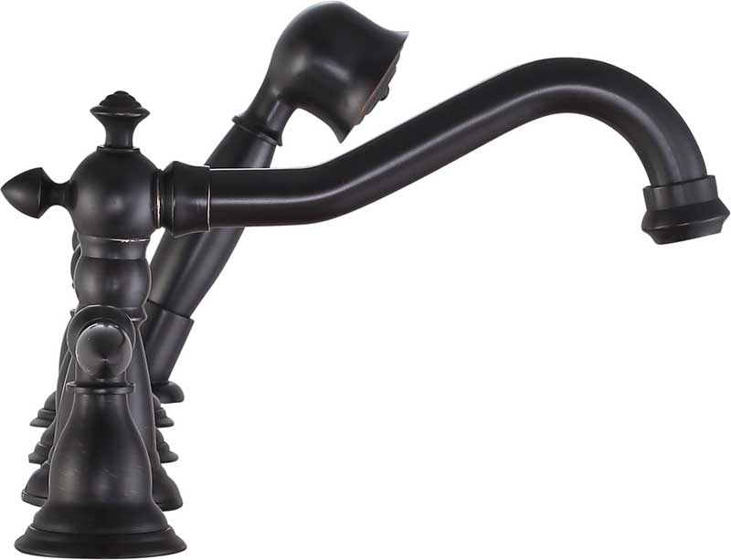 Anzzi Patriarch 2-Handle Deck-Mount Roman Tub Faucet with Handheld Sprayer in Oil Rubbed Bronze FR-AZ091ORB 9