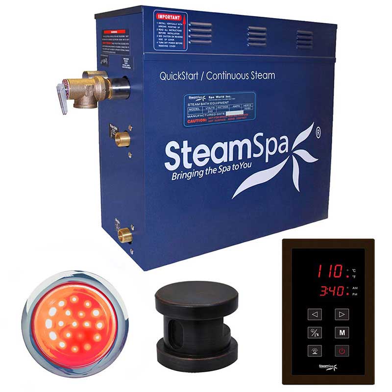 SteamSpa Indulgence 4.5 KW QuickStart Acu-Steam Bath Generator Package in Oil Rubbed Bronze