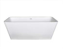 Anzzi Cenere 4.9 ft. Man-Made Stone Freestanding Non-Whirlpool Bathtub in Matte White and Dawn Series Faucet in Chrome 4