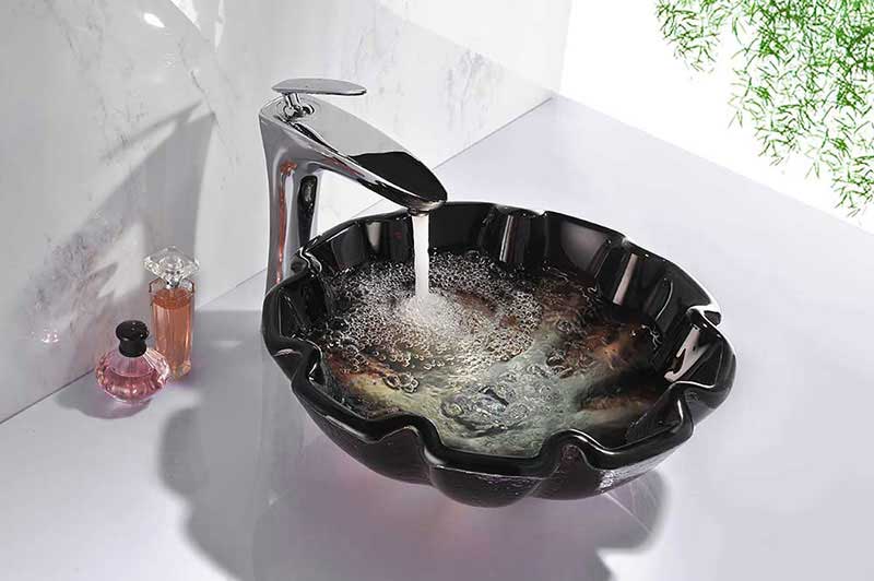 Anzzi Stellar Series Deco-Glass Vessel Sink in Opal Crest 4