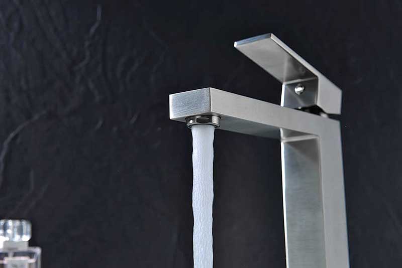Anzzi Enti Series Single Handle Vessel Sink Faucet in Brushed Nickel 4