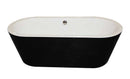 Anzzi Dualita 5.3 ft. Acrylic Freestanding Non-Whirlpool Bathtub in Black and Dawn Series Faucet in Chrome 2