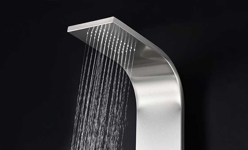 Anzzi Mayor 64 in. Full Body Shower Panel with Heavy Rain Shower and Spray Wand in Brushed Steel SP-AZ8092 5