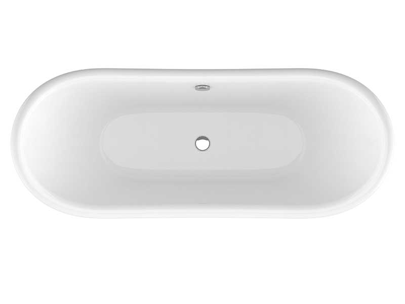 Anzzi 69.29” Belissima Double Slipper Acrylic Claw Foot Tub in White FT-CF130LXFT-CH 5