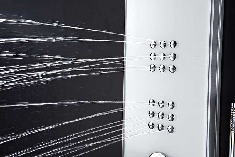Anzzi VELD Series 64 in. Full Body Shower Panel System with Heavy Rain Shower and Spray Wand in White 8