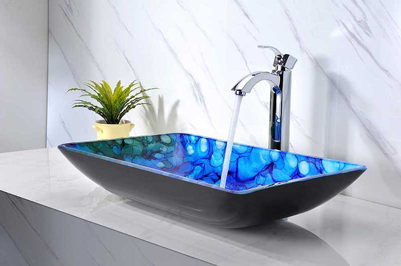 Anzzi Voce Series Deco-Glass Vessel Sink in Lustrous Blue 3