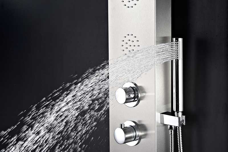 Anzzi Mayor 64 in. Full Body Shower Panel with Heavy Rain Shower and Spray Wand in Brushed Steel SP-AZ8092 6