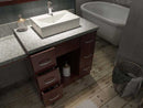 Ariel Bath Roosevelt 97" Double Sink Vanity Set in Walnut w/ Makeup Table 3