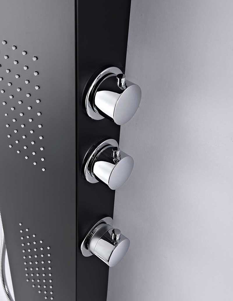 Anzzi LEVEL Series 66 in. Full Body Shower Panel System with Heavy Rain Shower and Spray Wand in Black 4