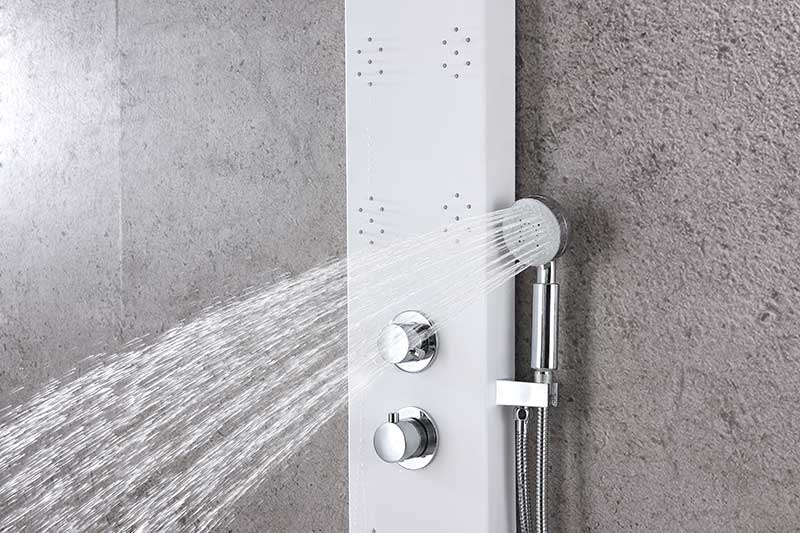 Anzzi Lyric 64 in. 6-Jetted Full Body Shower Panel with Heavy Rain Shower and Spray Wand in White SP-AZ8091 10