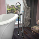 Anzzi Salva 5.7 ft. Acrylic Freestanding Non-Whirlpool Bathtub in White and Sol Series Faucet in Chrome 6