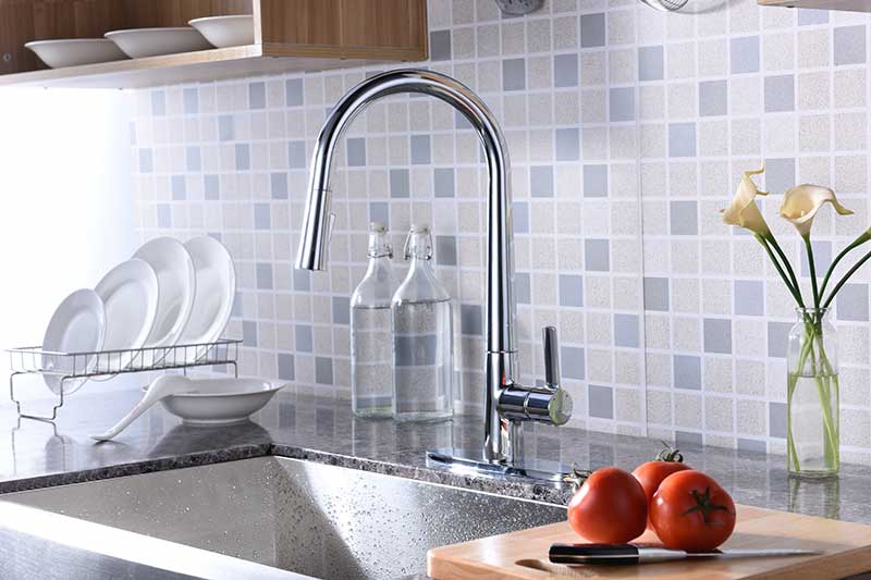 Anzzi Orbital Single Handle Pull-Down Sprayer Kitchen Faucet in Polished Chrome KF-AZ186CH 2