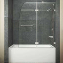 Anzzi HERALD Series 48 in. by 58 in. Frameless Hinged tub door in Brushed Nickel 2