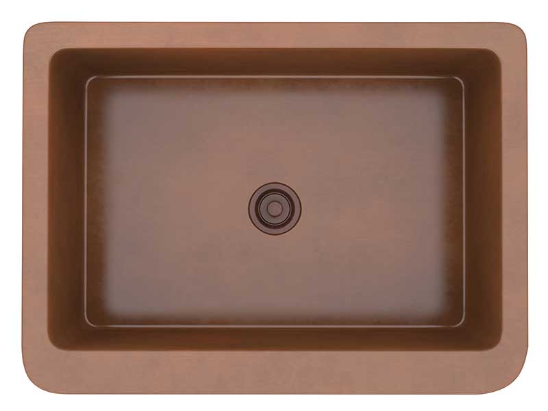Anzzi Indulgence Farmhouse Handmade Copper 30 in. 0-Hole Single Bowl Kitchen Sink with Weave Design Panel in Polished Antique Copper K-AZ255 5