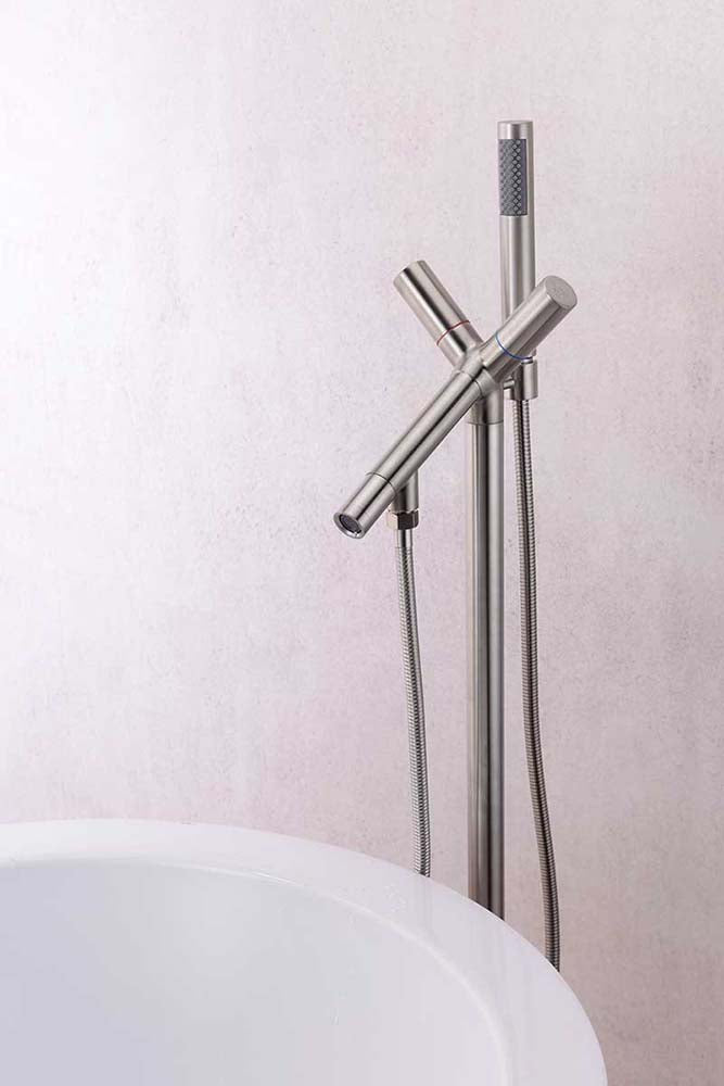 Anzzi Havasu 2-Handle Claw Foot Tub Faucet with Hand Shower in Brushed Nickel FS-AZ0042BN 5