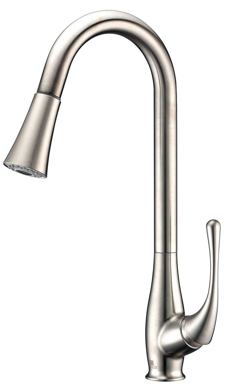 Anzzi Singer Pull Down Single Handle Kitchen Faucet in Brushed Nickel