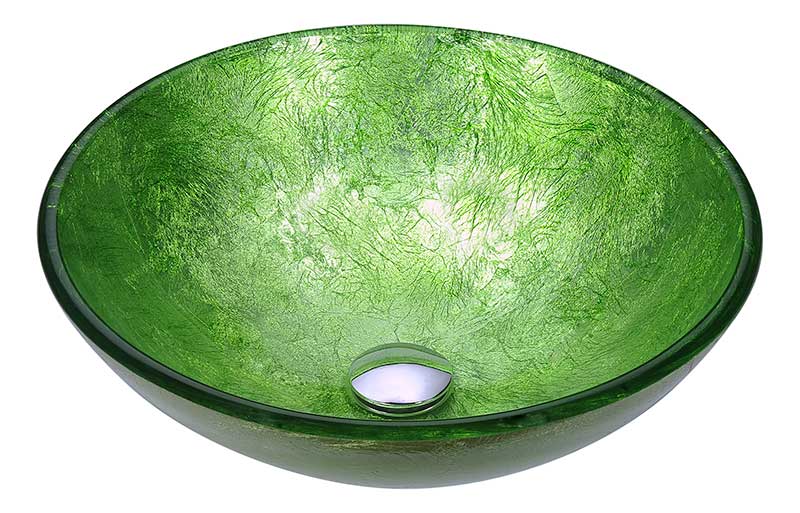 Anzzi Posh Series Deco-Glass Vessel Sink in Golden Green LS-AZ290