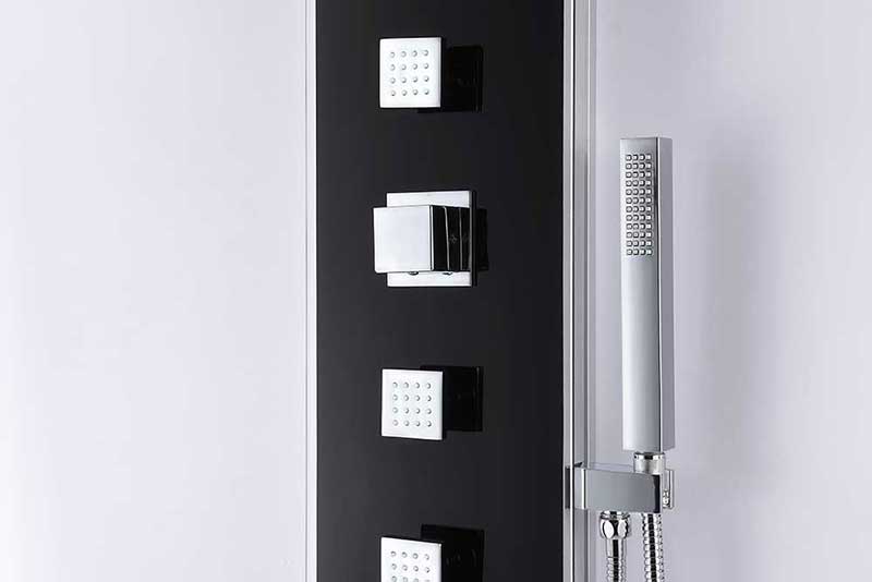 Anzzi LLANO Series 60 in. Full Body Shower Panel System with Heavy Rain Shower and Spray Wand in Black 3
