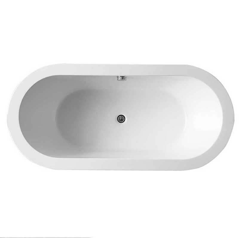 Anzzi Ares 5.5 ft. Center Drain Freestanding Bathtub in Glossy White 4