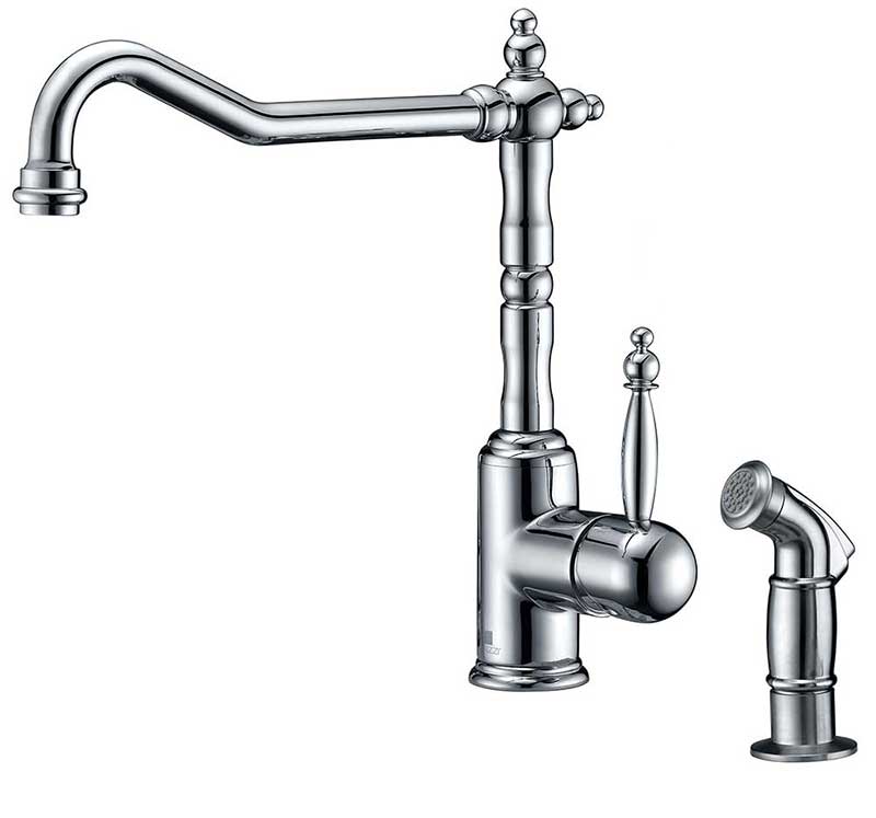 Anzzi Locke Single Handle Kitchen Faucet with Sprayer in Polished Chrome
