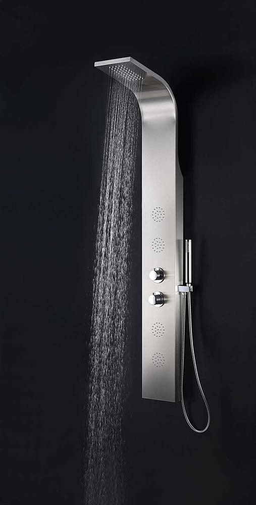 Anzzi Mayor 64 in. Full Body Shower Panel with Heavy Rain Shower and Spray Wand in Brushed Steel SP-AZ8092 4