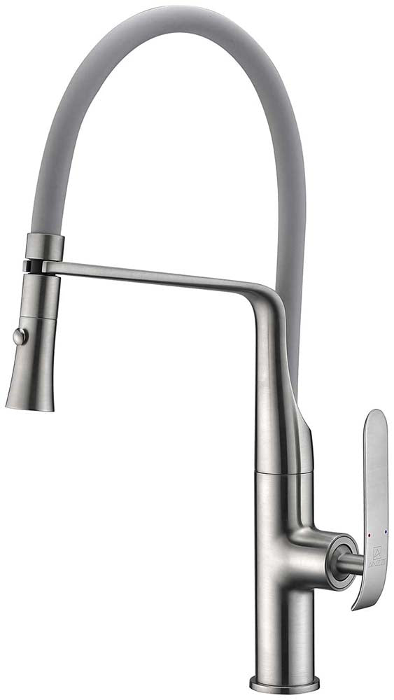 Anzzi Accent Single Handle Pull-Down Sprayer Kitchen Faucet in Brushed Nickel KF-AZ003BN