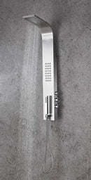 Anzzi King 48 in. Full Body Shower Panel with Heavy Rain Shower and Spray Wand in Brushed Steel