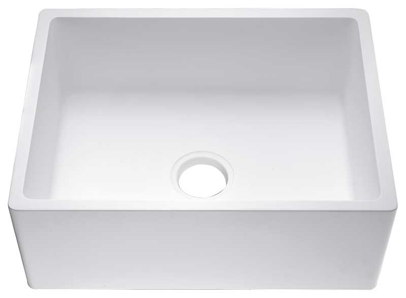 Anzzi Roine Farmhouse Reversible Apron Front Solid Surface 24 in. Single Basin Kitchen Sink in White K-AZ221-1A 6