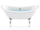 Anzzi 69.29” Belissima Double Slipper Acrylic Claw Foot Tub in White FT-CF130LXFT-CH