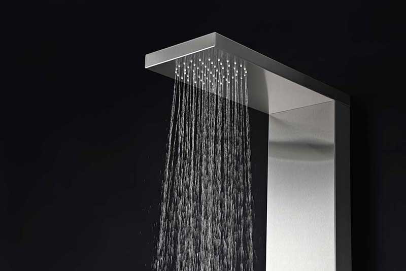 Anzzi TUNDRA Series 52 in. Full Body Shower Panel System with Heavy Rain Shower and Spray Wand in Brushed Steel 2