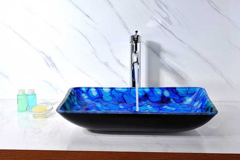 Anzzi Voce Series Deco-Glass Vessel Sink in Lustrous Blue 7
