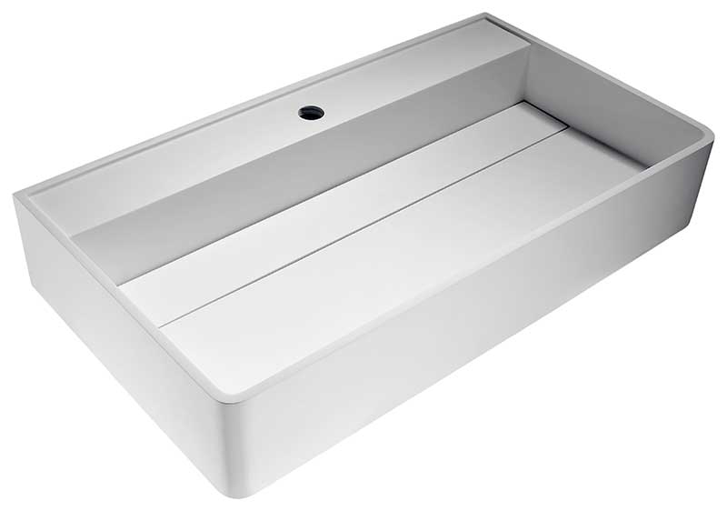 Anzzi Tilia Solid Surface Vessel Sink in Matte White LS-AZ531b