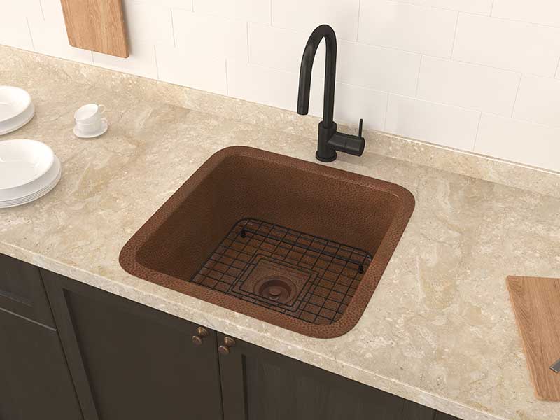 Anzzi Malta Drop-in Handmade Copper 19 in. 0-Hole Single Bowl Kitchen Sink in Hammered Antique Copper SK-026 3