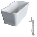 Anzzi Salva 5.7 ft. Acrylic Freestanding Non-Whirlpool Bathtub in White and Dawn Series Faucet in Chrome