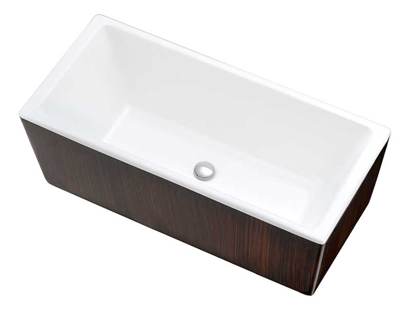 Anzzi Rook Series 5.69 ft. Freestanding Bathtub in Mahogany FT-AZ205 2