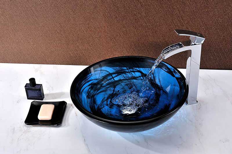 Anzzi Soave Series Deco-Glass Vessel Sink in Sapphire Wisp 7
