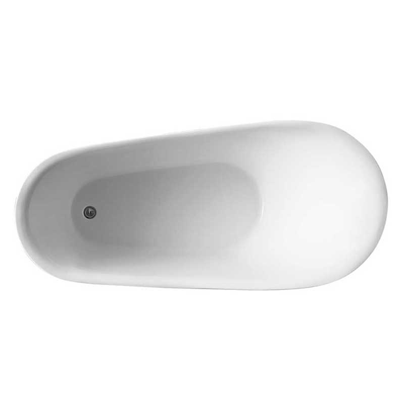 Anzzi Arges 5.9 ft. Center Drain Freestanding Bathtub in Glossy White 5