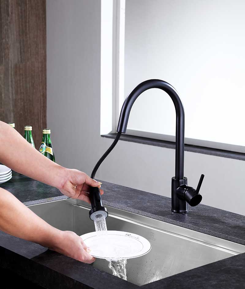 Anzzi Somba Single-Handle Pull-Out Sprayer Kitchen Faucet in Oil Rubbed Bronze KF-AZ213ORB 6