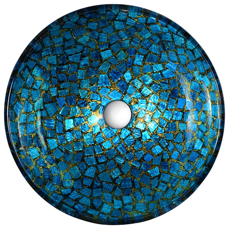 Anzzi Mosaic Series Vessel Sink in Blue/Gold Mosaic LS-AZ198 5