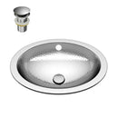 Anzzi Athenian 20 in. Handmade Drop-in Oval Bathroom Sink in Hammered Steel BS-015