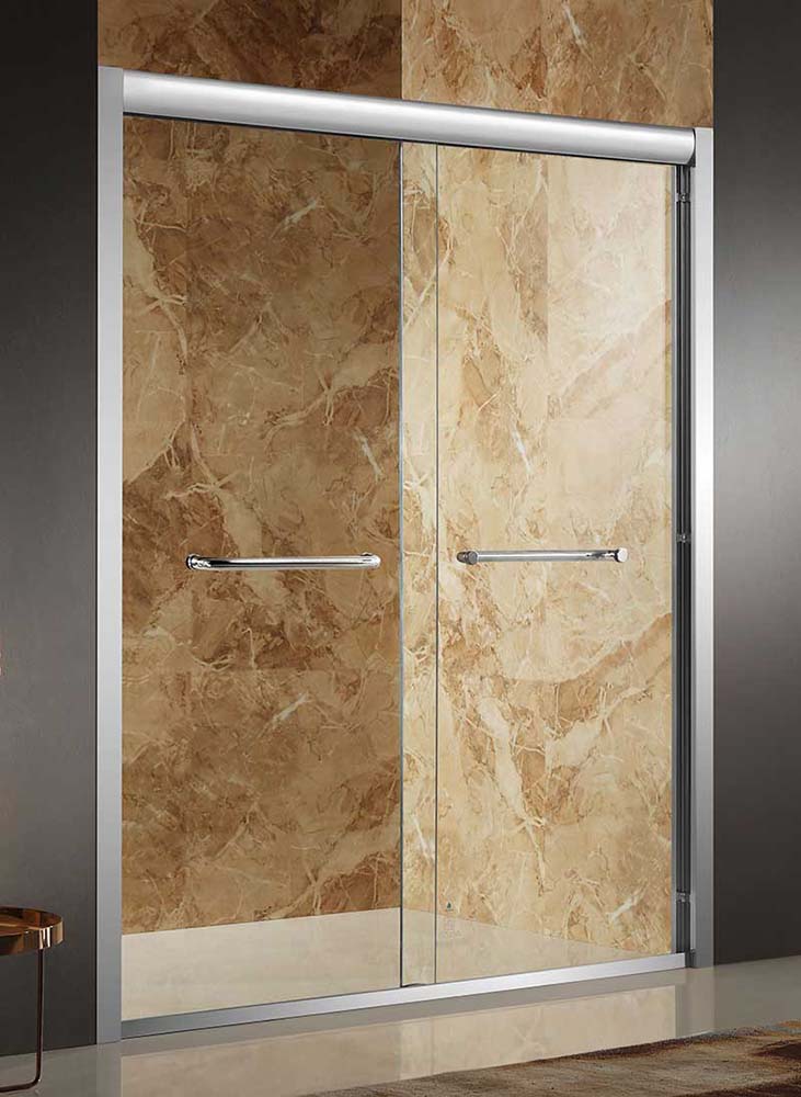 Anzzi Pharaoh 48 in. x 72 in. Framed Sliding Shower Door in Brushed Finish with Handle SD-AZ01BBH-R