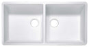 Anzzi Roine Farmhouse Reversible Apron Front Solid Surface 35 in. Double Basin Kitchen Sink in White K-AZ223-2A 2