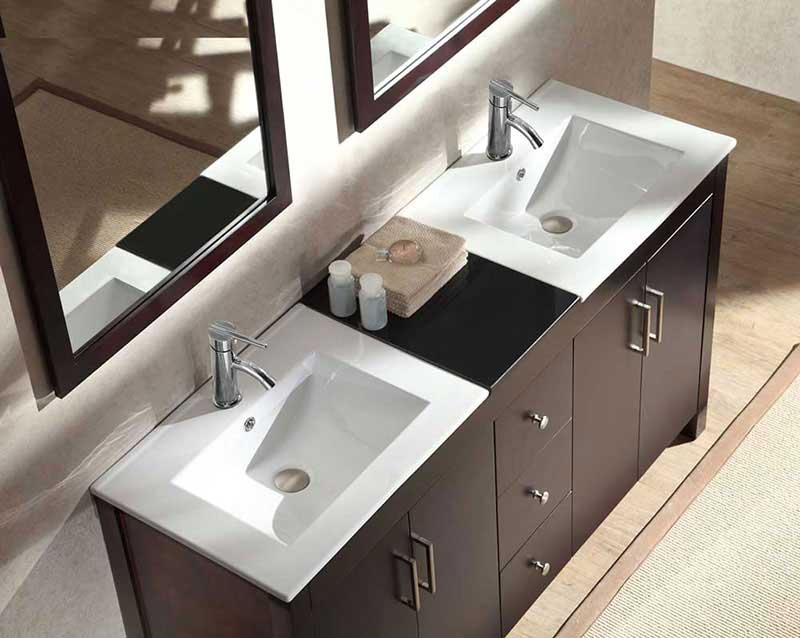 Ariel Bath Hanson 60" Double Sink Vanity Set in Espresso 3