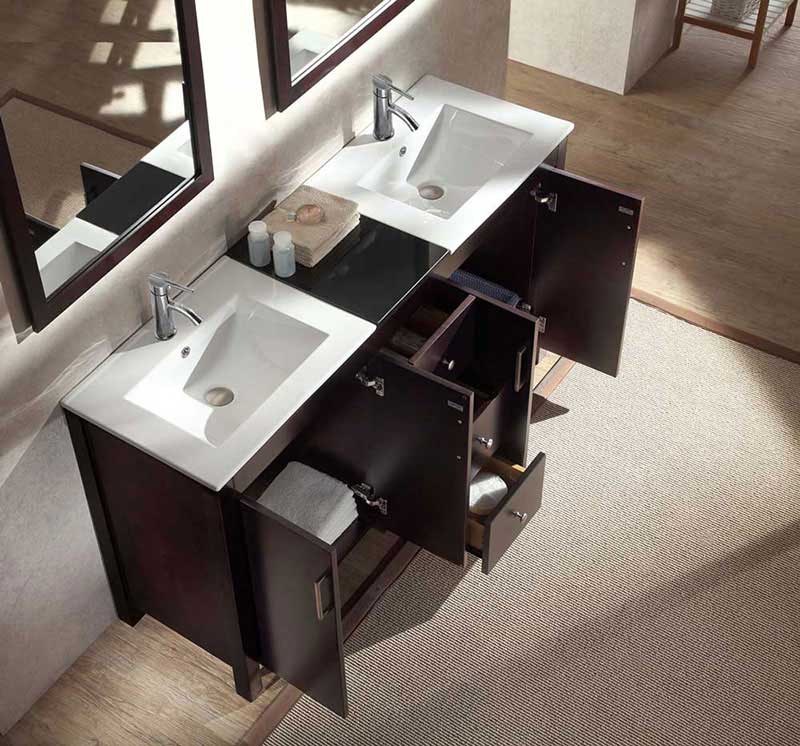Ariel Bath Hanson 60" Double Sink Vanity Set in Espresso 4