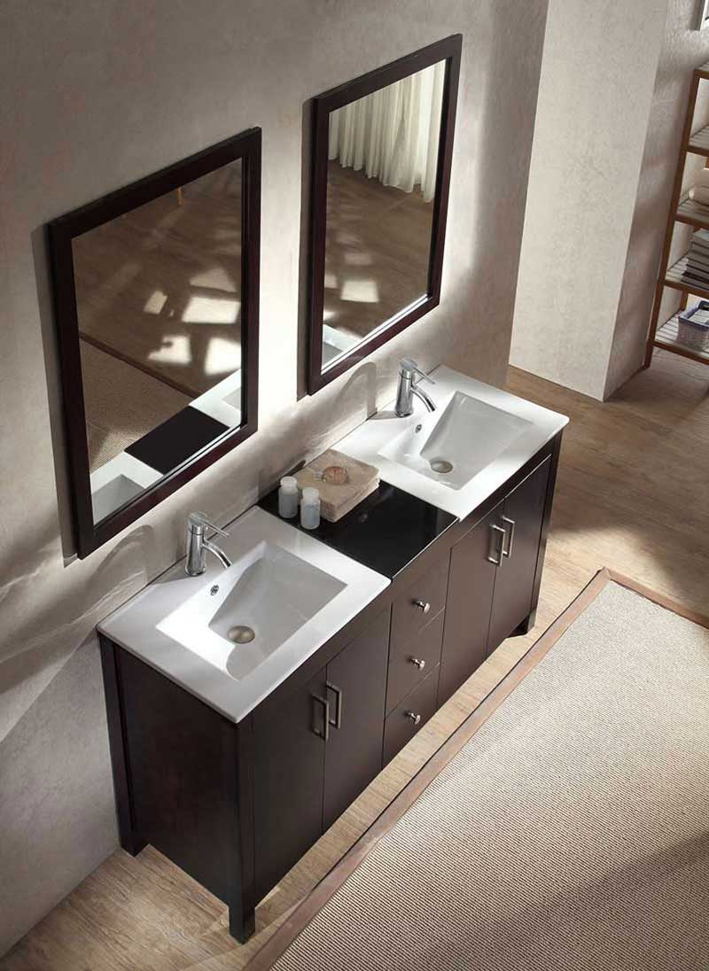 Ariel Bath Hanson 60" Double Sink Vanity Set in Espresso 5