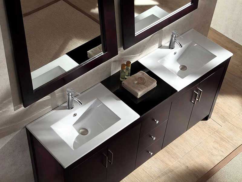 Ariel Bath Hanson 72" Double Sink Vanity Set in Espresso 3
