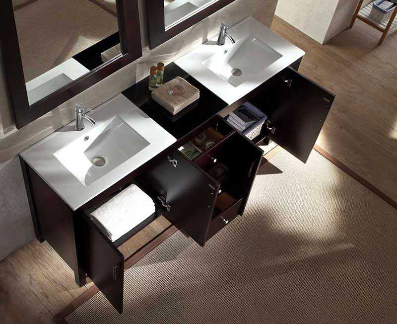 Ariel Bath Hanson 72" Double Sink Vanity Set in Espresso 4