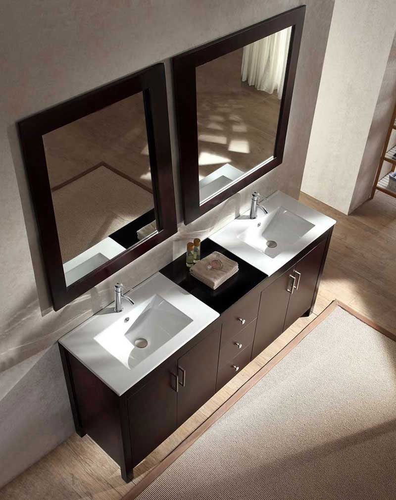 Ariel Bath Hanson 72" Double Sink Vanity Set in Espresso 5